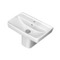 Rectangular White Ceramic Semi-Pedestal Sink